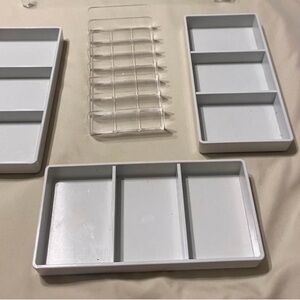 White and Clear Organizer Tray Set